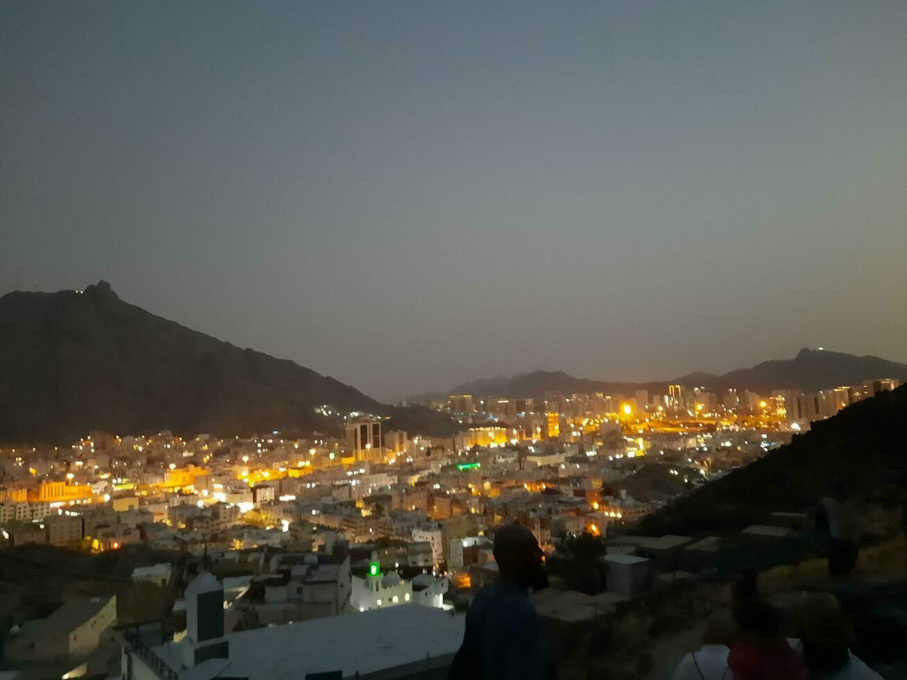 Mecca, Saudi Arabia, April 2023 - Beautiful view of Makkah city from Jabal Noor mountain in Makkah. The historic cave Hara is located on the top of Jabal Noor. photo