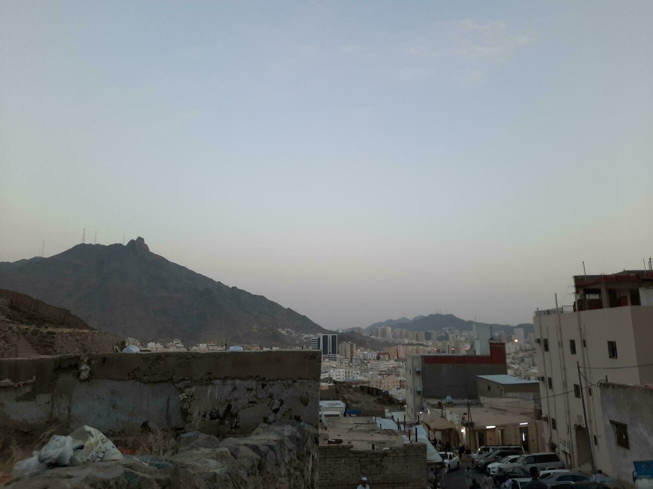 Mecca, Saudi Arabia, April 2023 - Beautiful view of Makkah city from Jabal Noor mountain in Makkah. The historic cave Hara is located on the top of Jabal Noor. photo