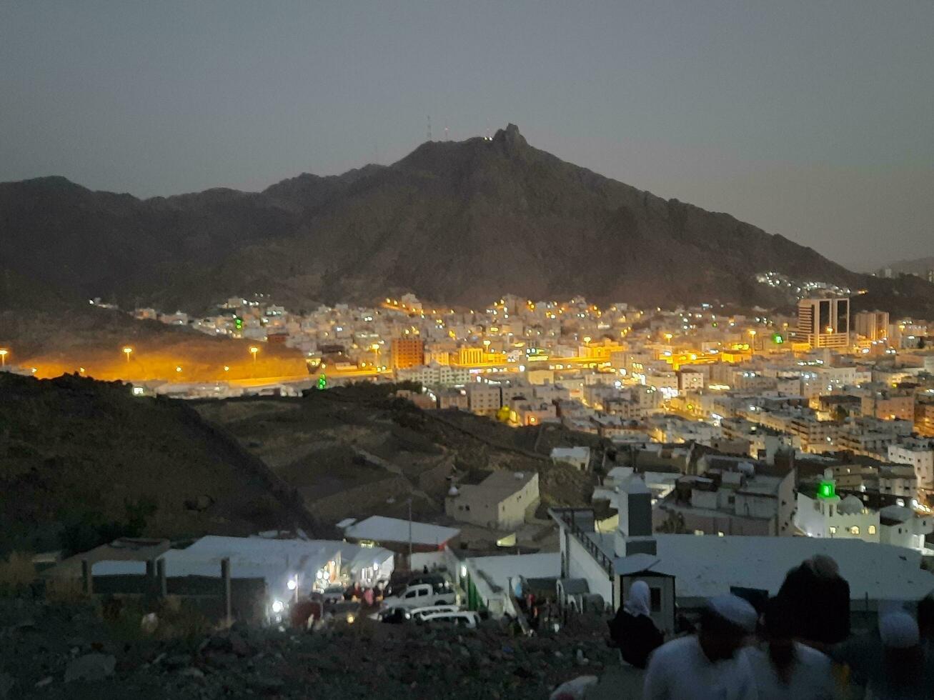 Mecca, Saudi Arabia, April 2023 - Beautiful view of Makkah city from Jabal Noor mountain in Makkah. The historic cave Hara is located on the top of Jabal Noor. photo