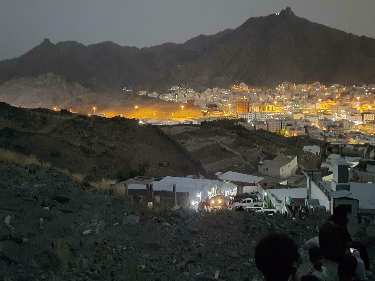 Mecca, Saudi Arabia, April 2023 - Beautiful view of Makkah city from Jabal Noor mountain in Makkah. The historic cave Hara is located on the top of Jabal Noor. photo