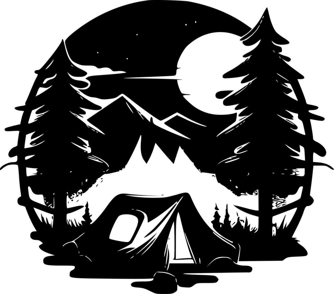 Camping - High Quality Vector Logo - Vector illustration ideal for T-shirt graphic
