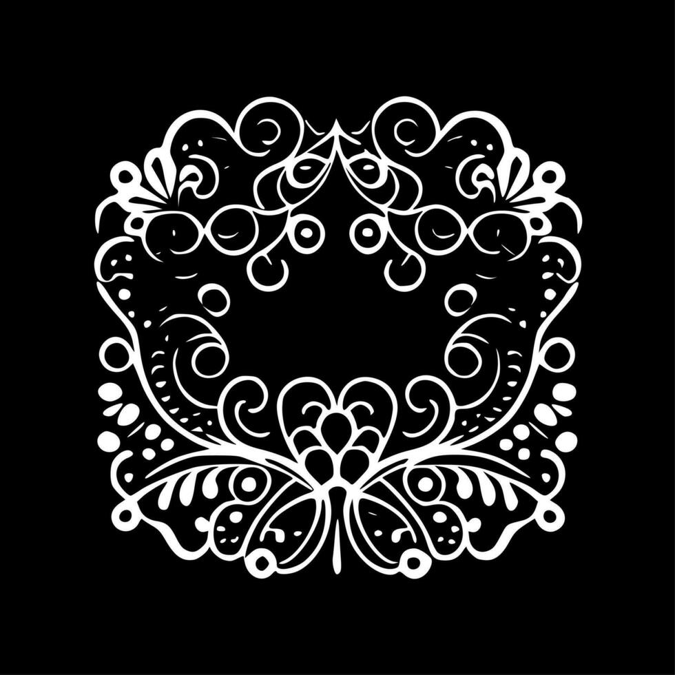 Lace, Black and White Vector illustration