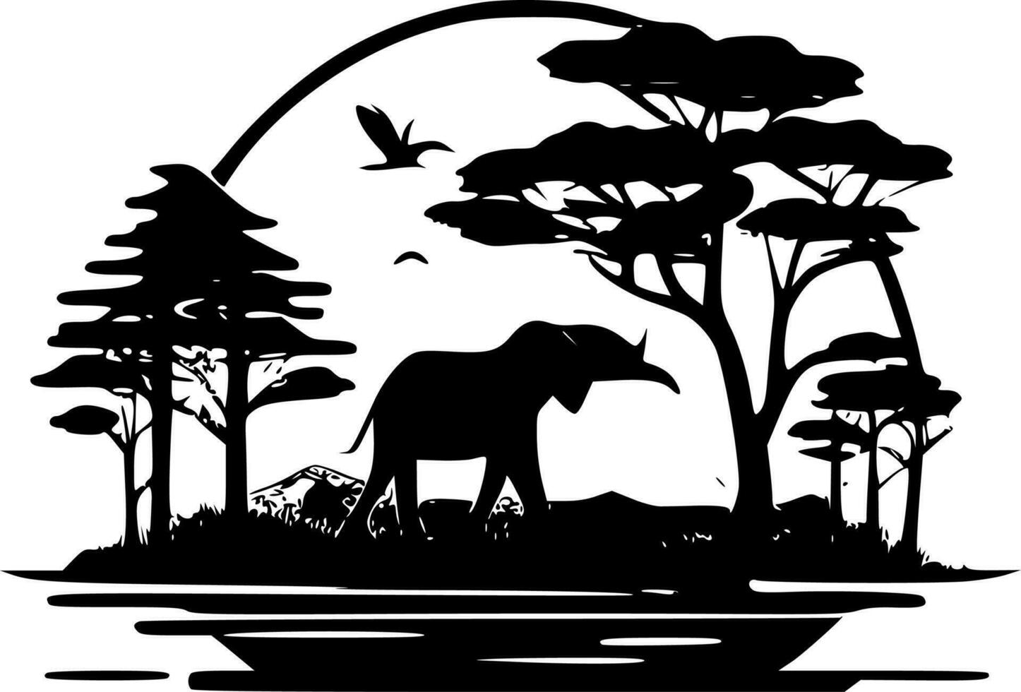Safari, Minimalist and Simple Silhouette - Vector illustration