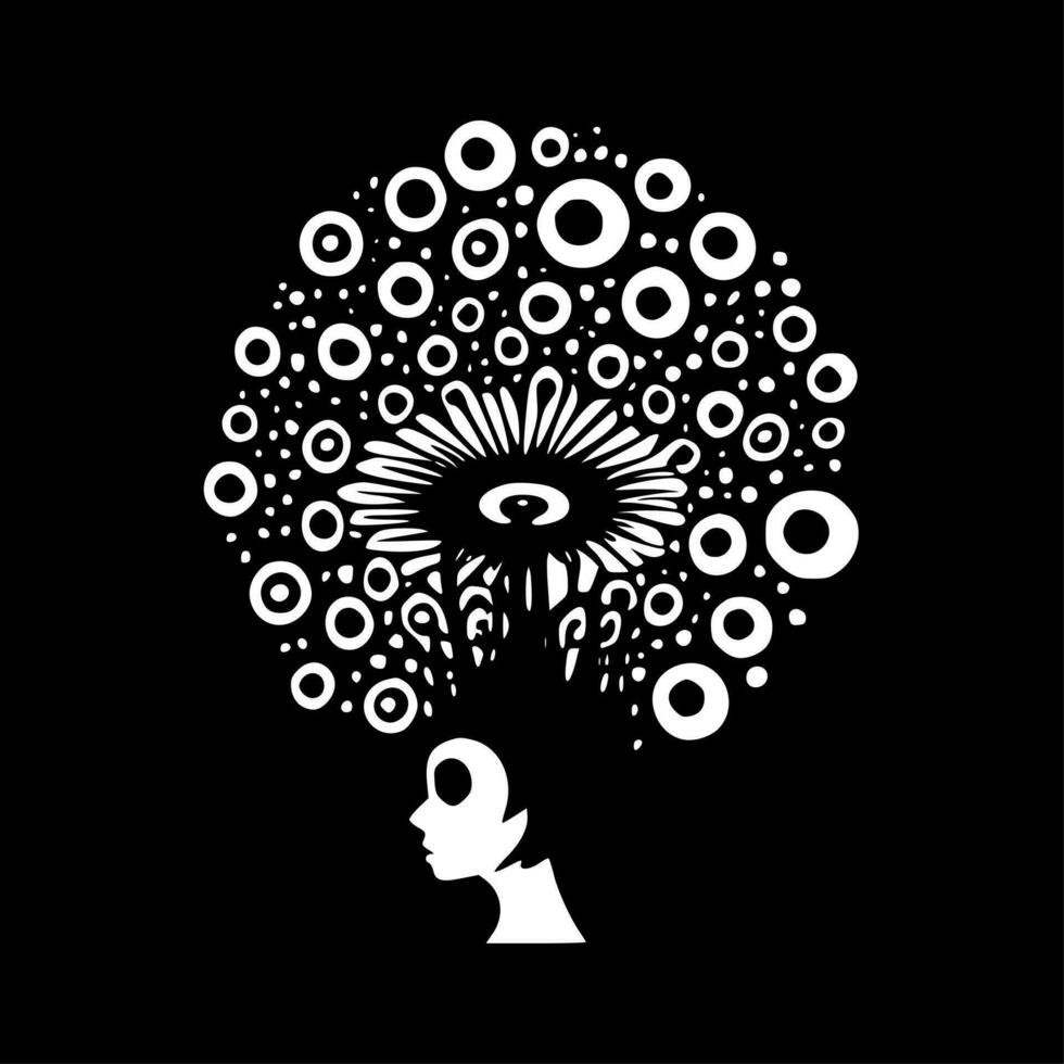 Psychedelic, Minimalist and Simple Silhouette - Vector illustration