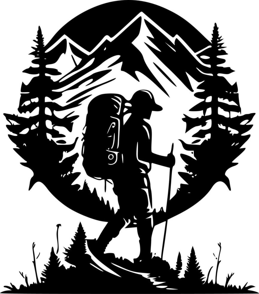 Hiking - High Quality Vector Logo - Vector illustration ideal for T-shirt graphic