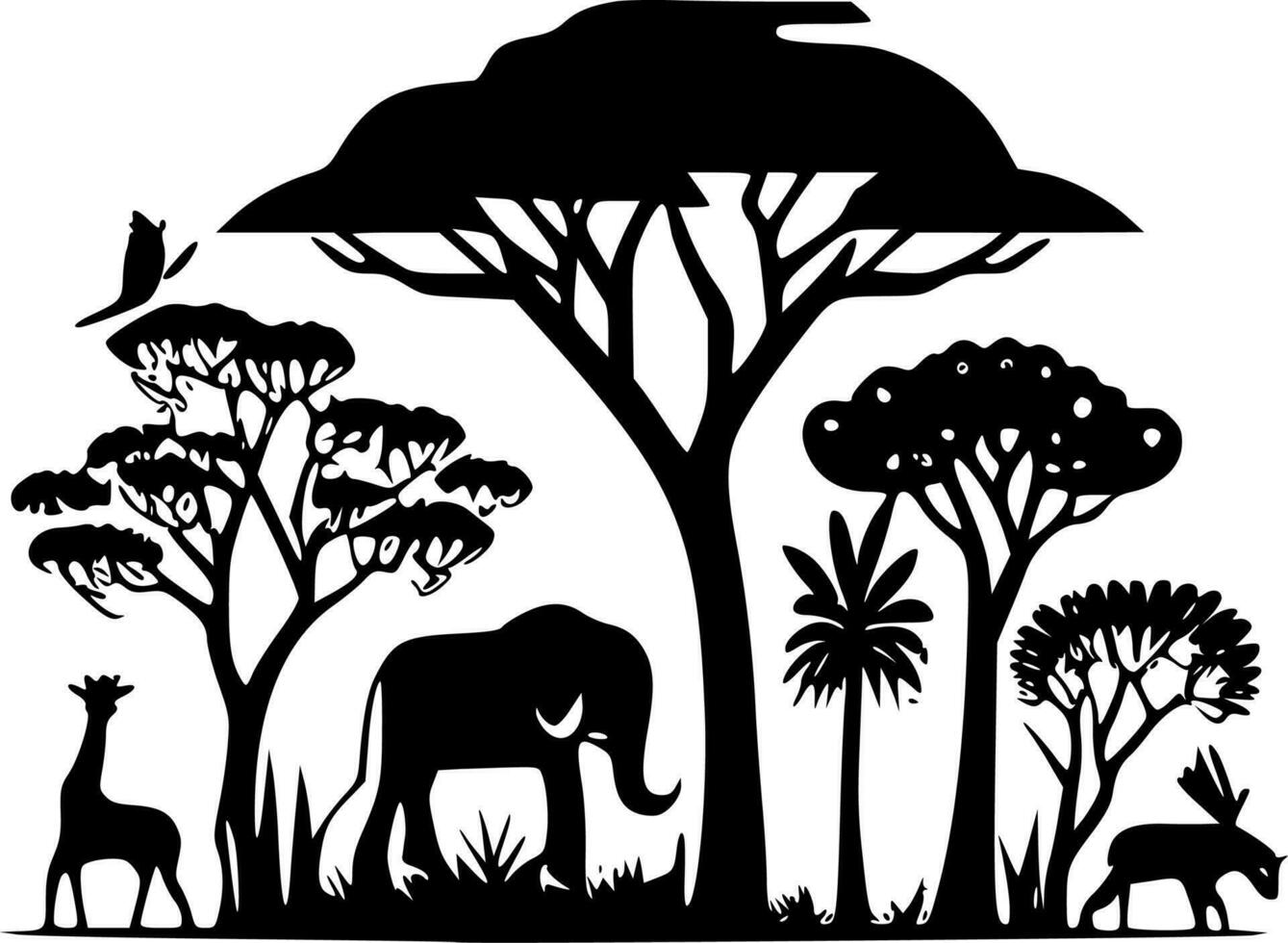 Safari - Black and White Isolated Icon - Vector illustration