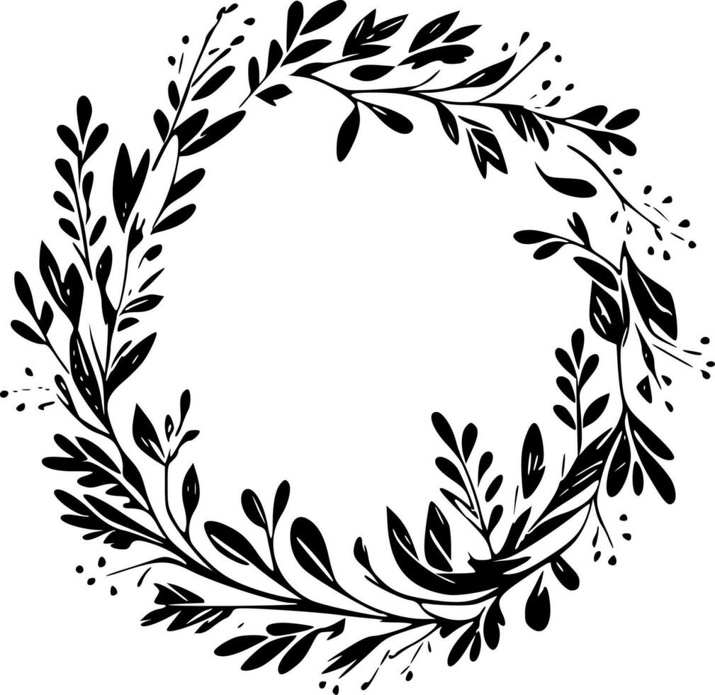 Wreath - Minimalist and Flat Logo - Vector illustration