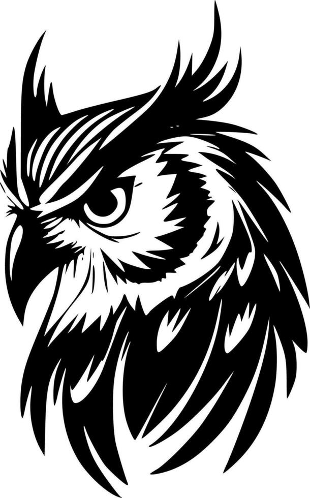 búho, negro y blanco vector ilustración