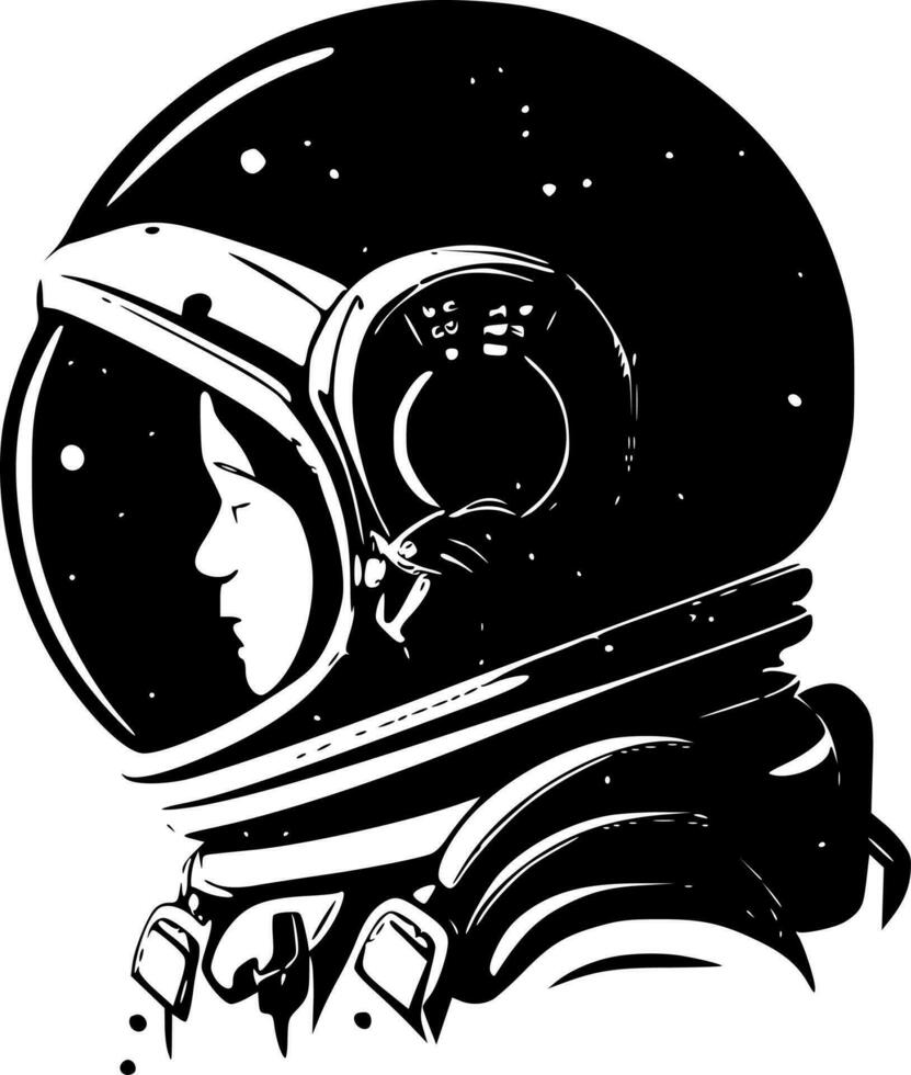 Astronaut, Minimalist and Simple Silhouette - Vector illustration