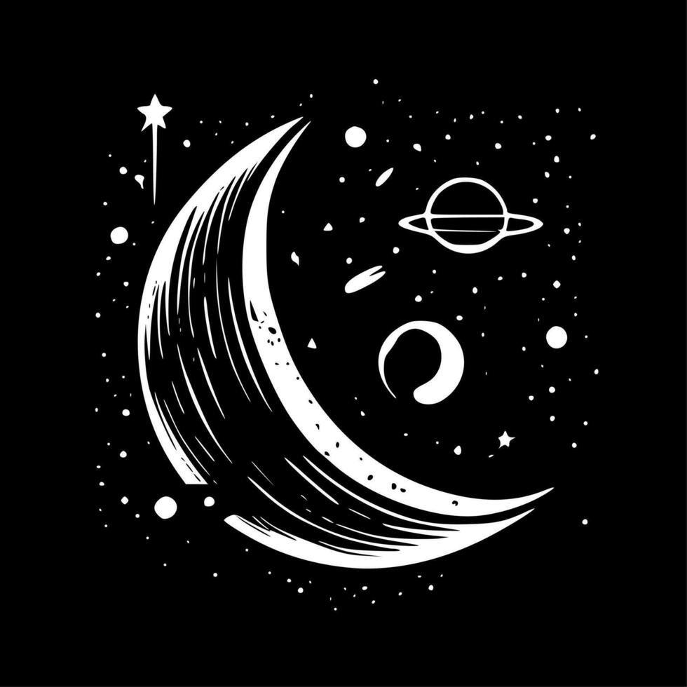 Celestial, Black and White Vector illustration