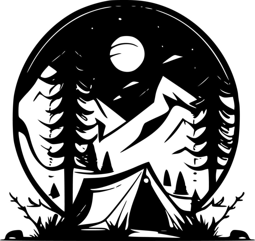 Camping - Minimalist and Flat Logo - Vector illustration