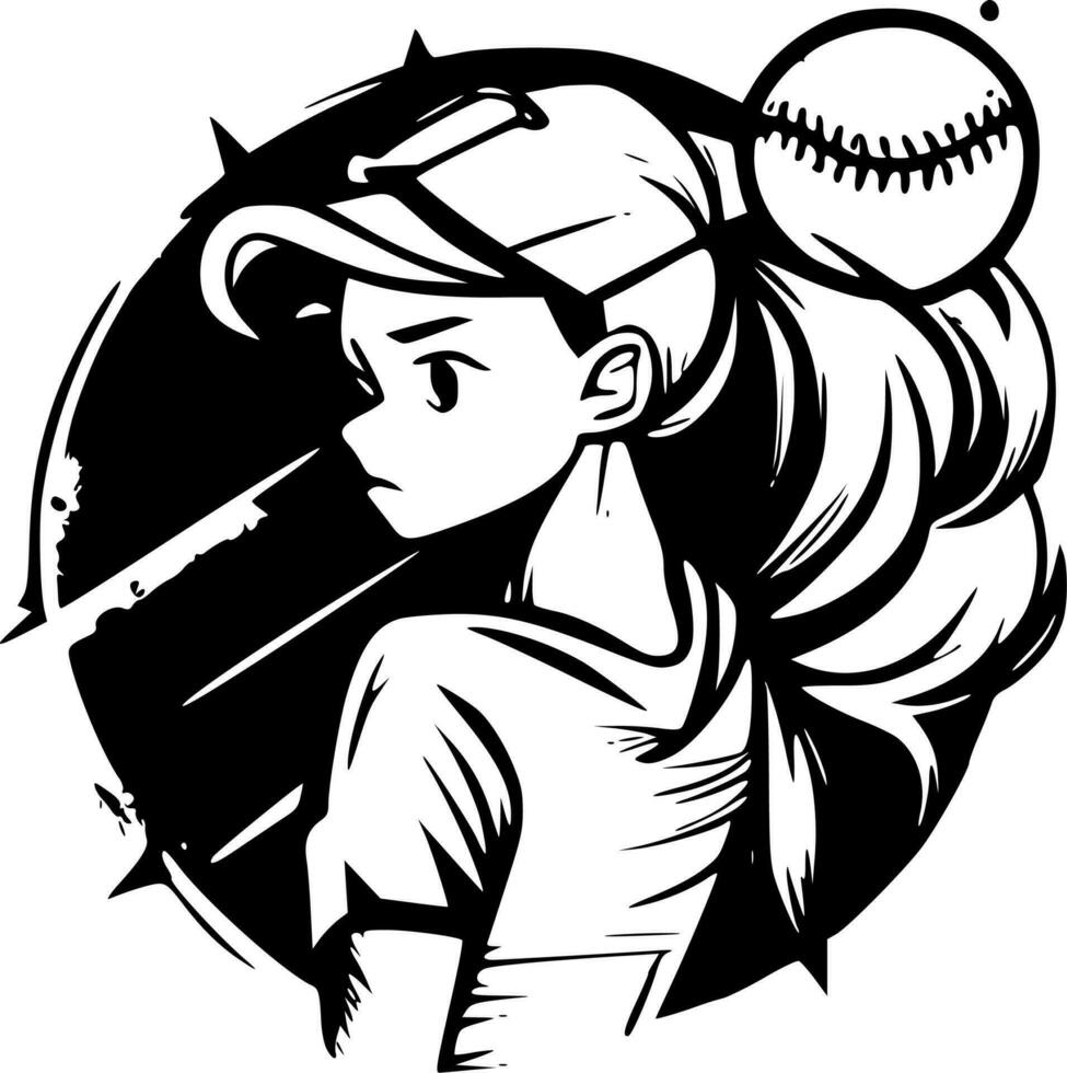 Softball - High Quality Vector Logo - Vector illustration ideal for T-shirt graphic
