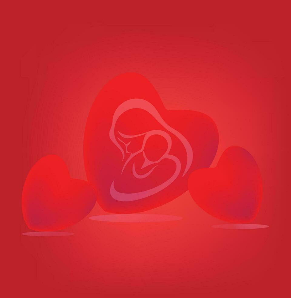 Mother's Day with sweet hearts on red backgrouand shopping template or background for Love and Mother's day concept.Vector illustration Free Vector