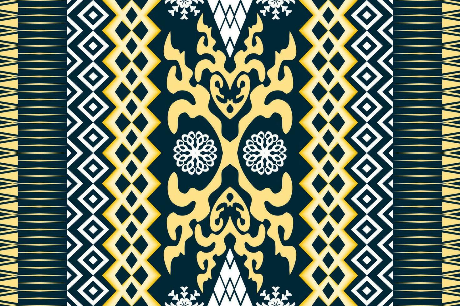 Ethnic Figure aztec embroidery style. Geometric ikat oriental traditional art pattern.Design for ethnic background,wallpaper,fashion,clothing,wrapping,fabric,element,sarong,graphic,vector illustration vector