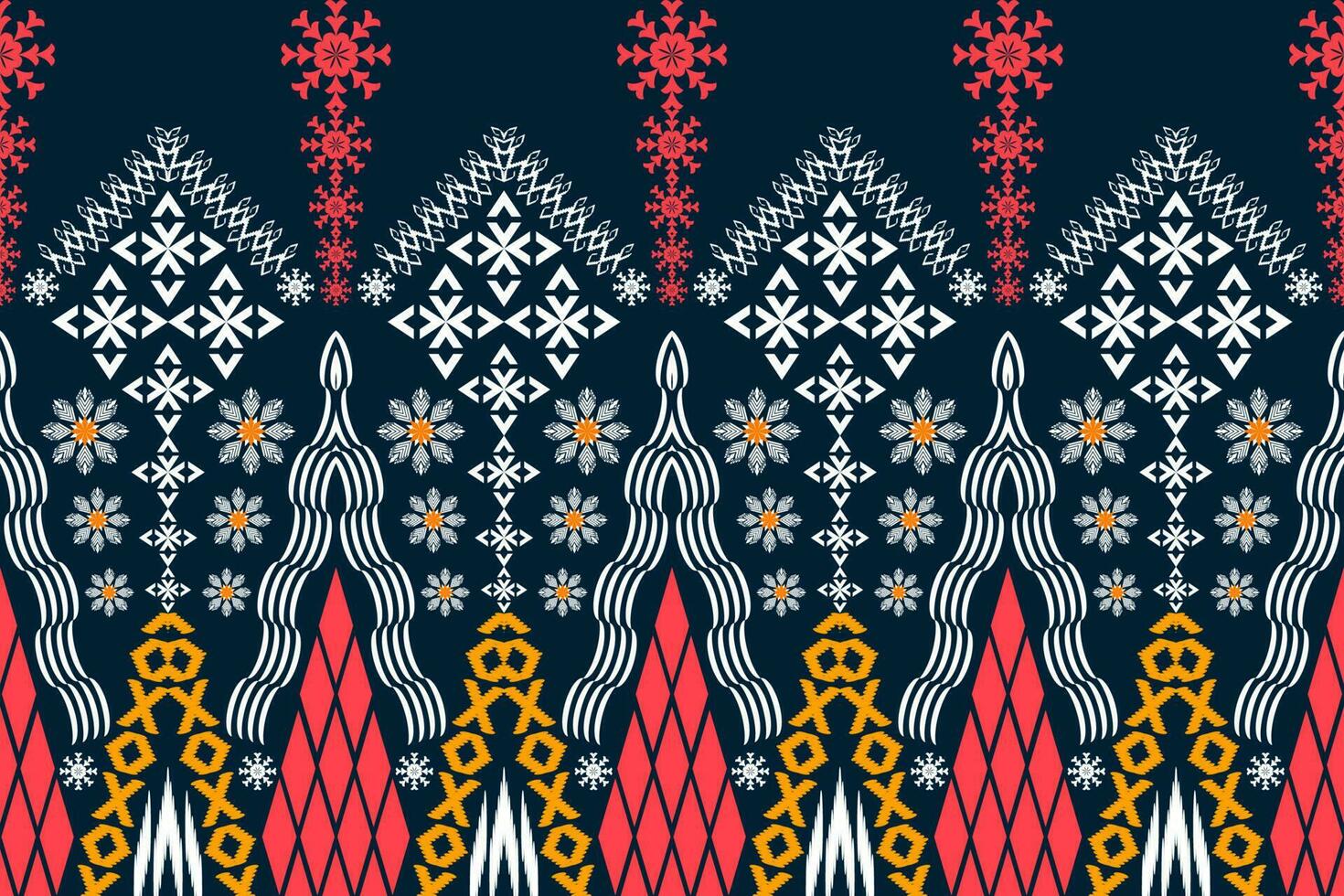 Ethnic Figure aztec embroidery style. Geometric ikat oriental traditional art pattern.Design for ethnic background,wallpaper,fashion,clothing,wrapping,fabric,element,sarong,graphic,vector illustration vector