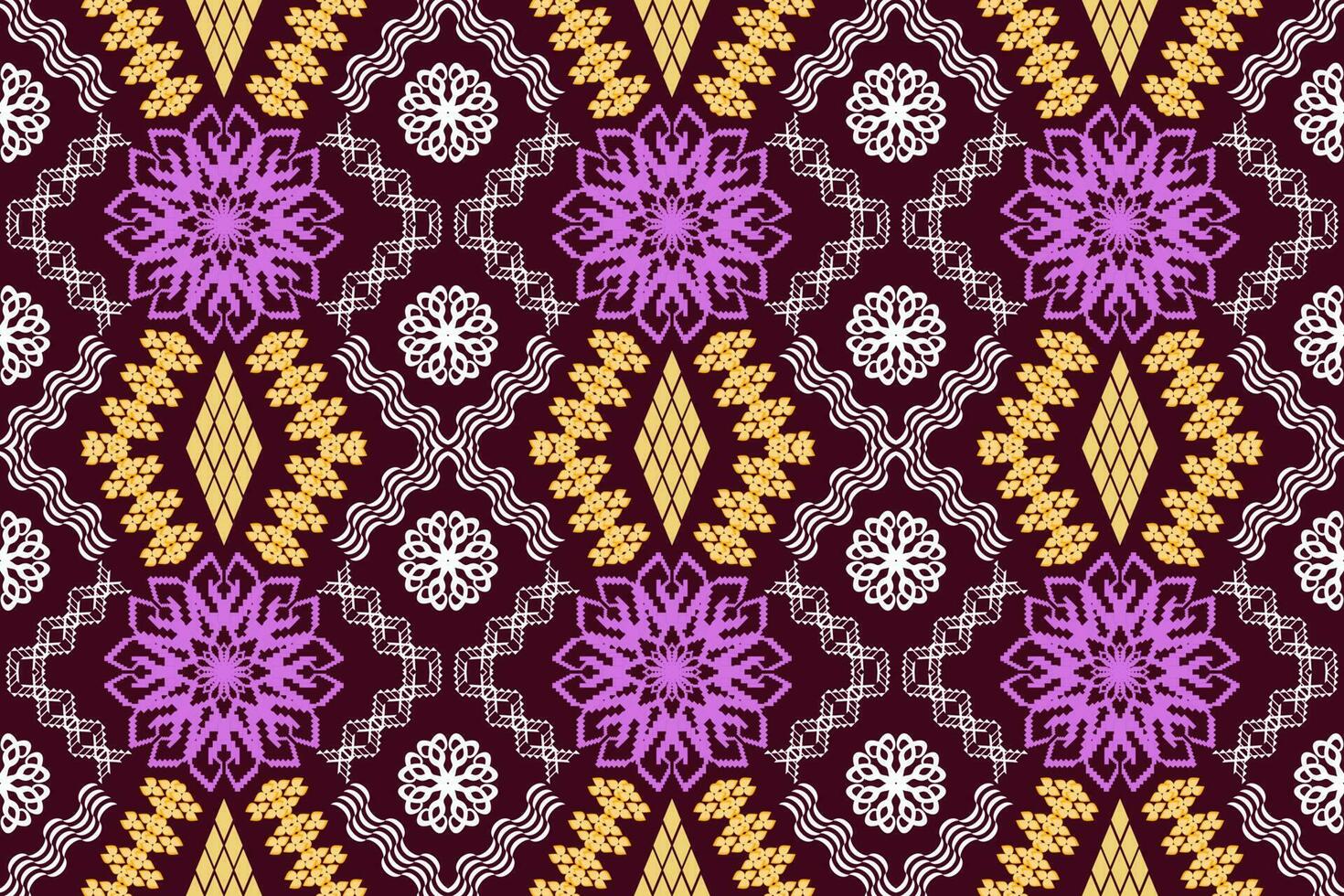 Ethnic Figure aztec embroidery style. Geometric ikat oriental traditional art pattern.Design for ethnic background,wallpaper,fashion,clothing,wrapping,fabric,element,sarong,graphic,vector illustration vector