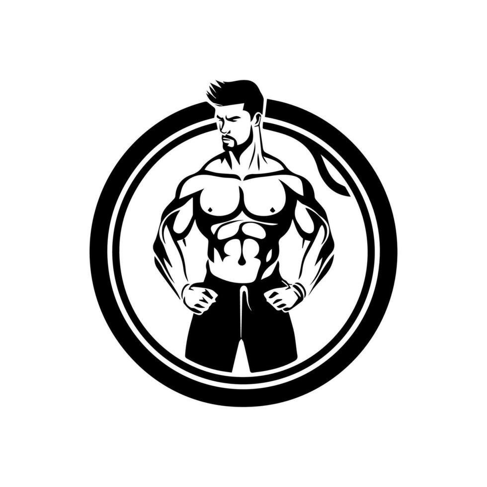 Get fit in style with our dynamic gym fitness logo design. This athletic illustration is perfect for sports and fitness-related brands. vector