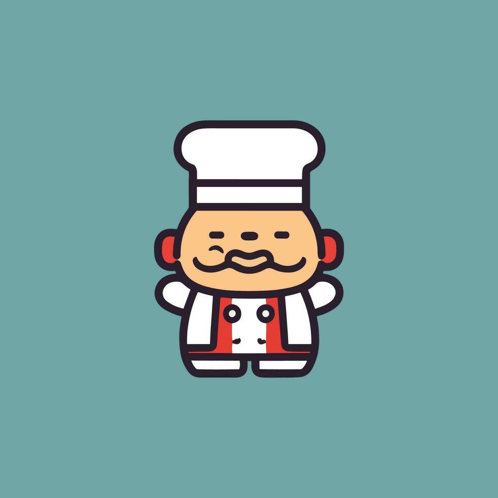 mascot chef logo design is friendly and inviting, perfect for brands that want to showcase their culinary expertise and hospitality vector