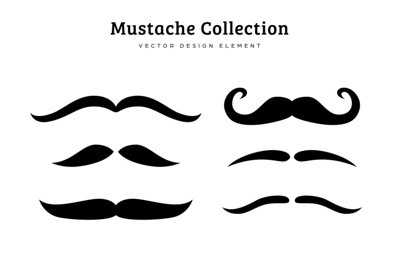 colección de gracioso Bigote tipo vector ilustración caracteristicas el bandido, el jirón, inglés, y el magnate Bigote estilo