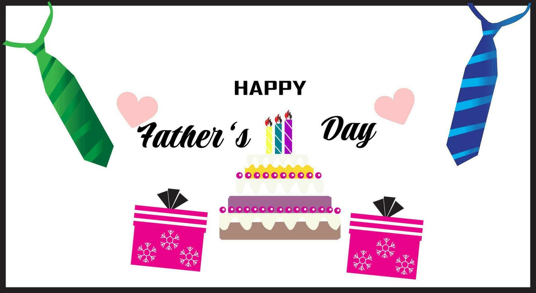 Happy father's day  party decoration and cake.For design background abstract. vector