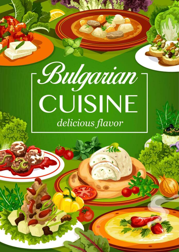 Bulgarian cuisine vegetable and meat food vector