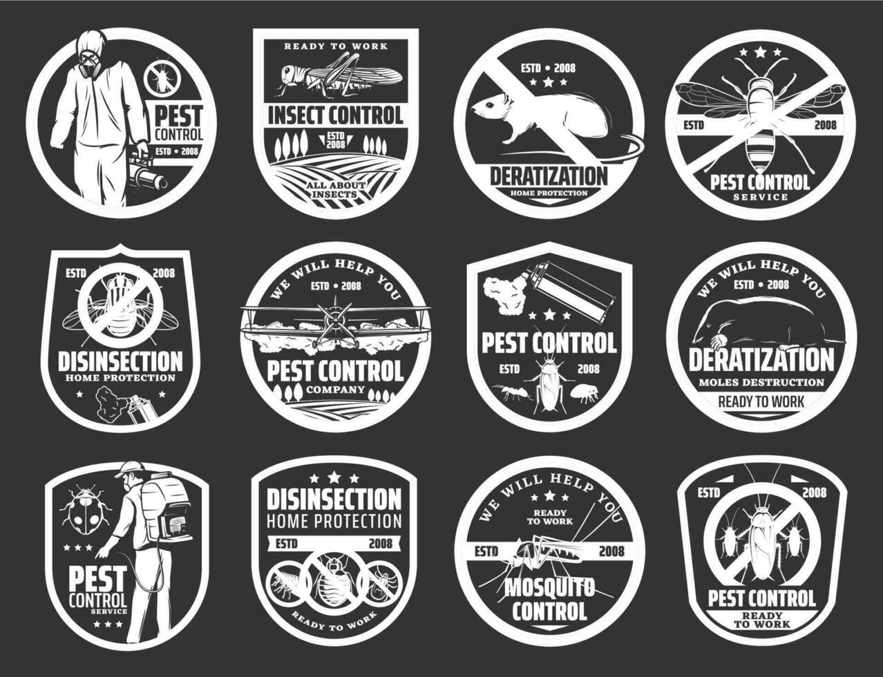 Extermination of insects and rodents, pest control vector