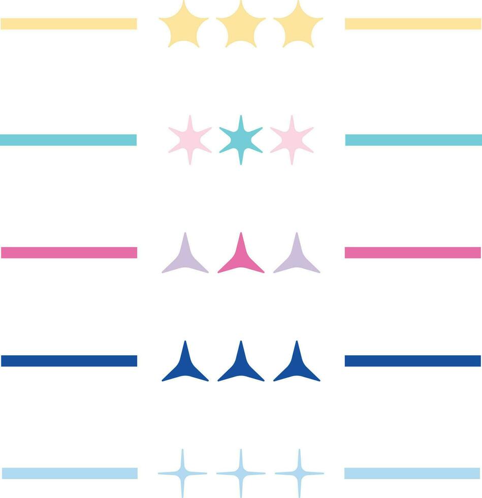 set of arrows. Set of stars. Vector illustration in flat style on white background. Set of elements