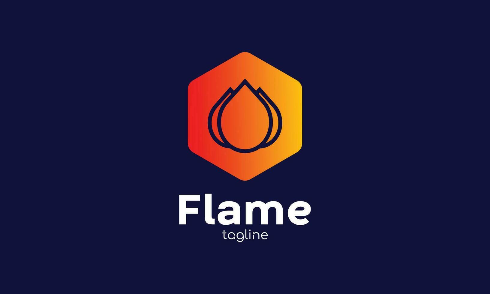 Logo vector hexagonal diamond flames color minimalist trendy stylist creative cooperation systematical solid security concept