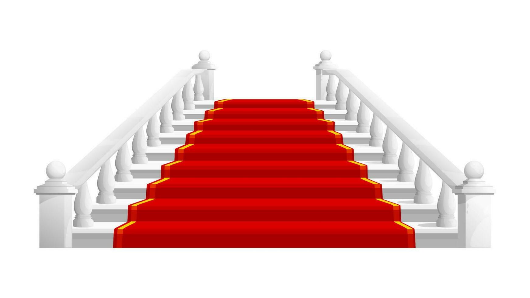 Castle astaircase, marble stairs with red carpet vector
