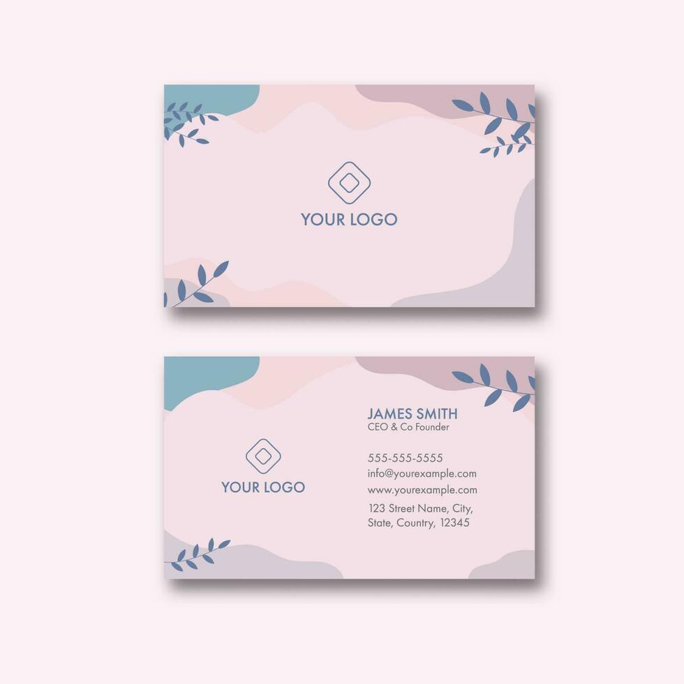 Abstract Business Card Template Design With Double-Side Presentation. vector