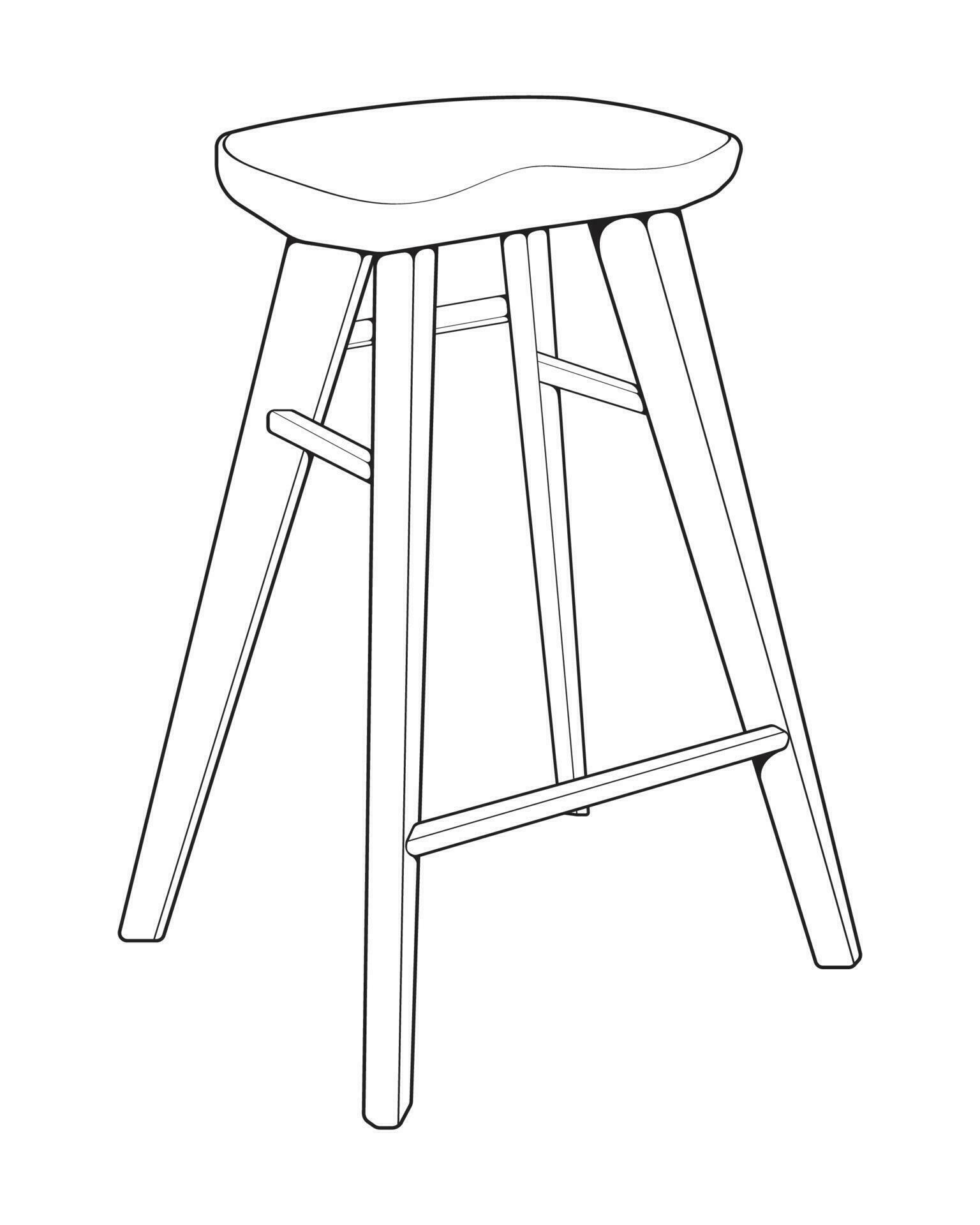 Bar stool perfect linear icon. Line art customizable illustration