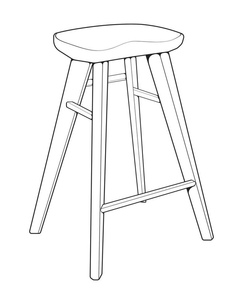 Bar stool perfect linear icon. Line art customizable illustration. Night club, drinking establishment, pub furniture. Vector isolated outline drawing.