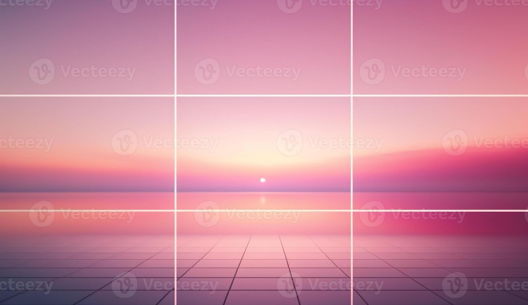 , Beautiful gradient scene landscape with light pink color, horizontal wallpaper. Abstract background with clouds and horizon photo