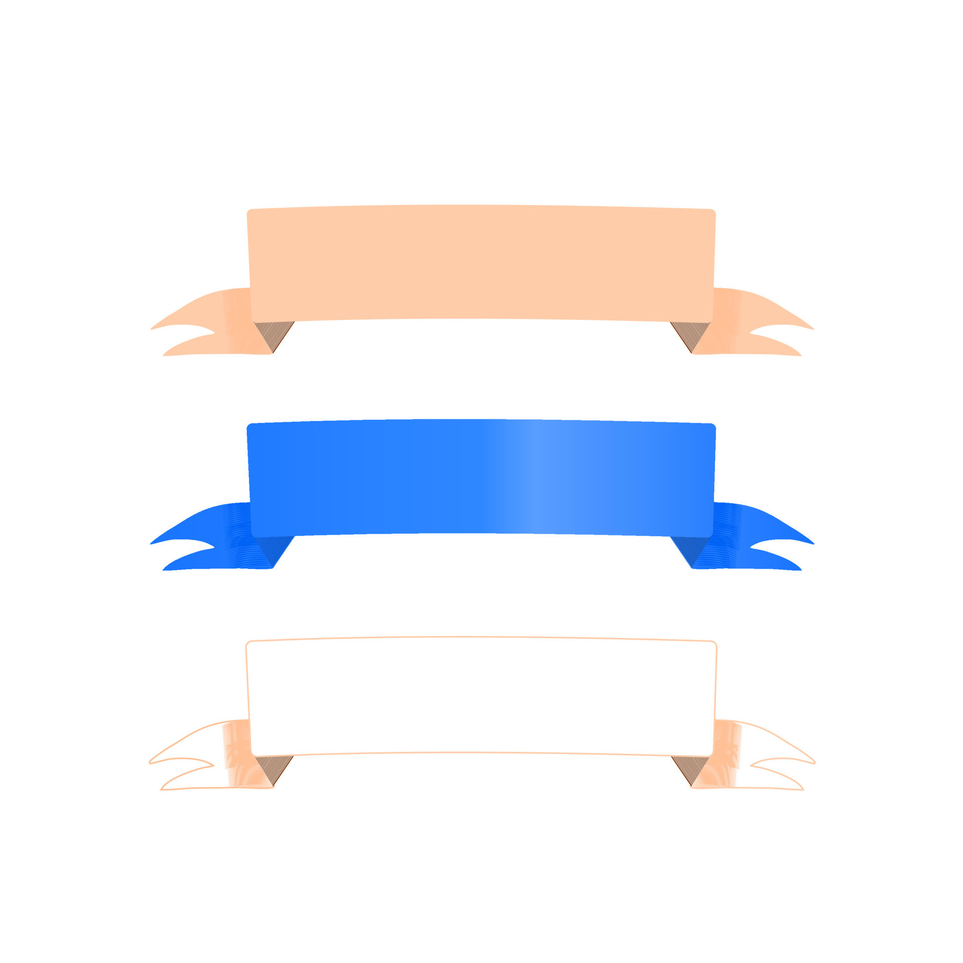 realistic ribbon set. ribbon banner collection. decorative banner footer. blue footer. 23590828