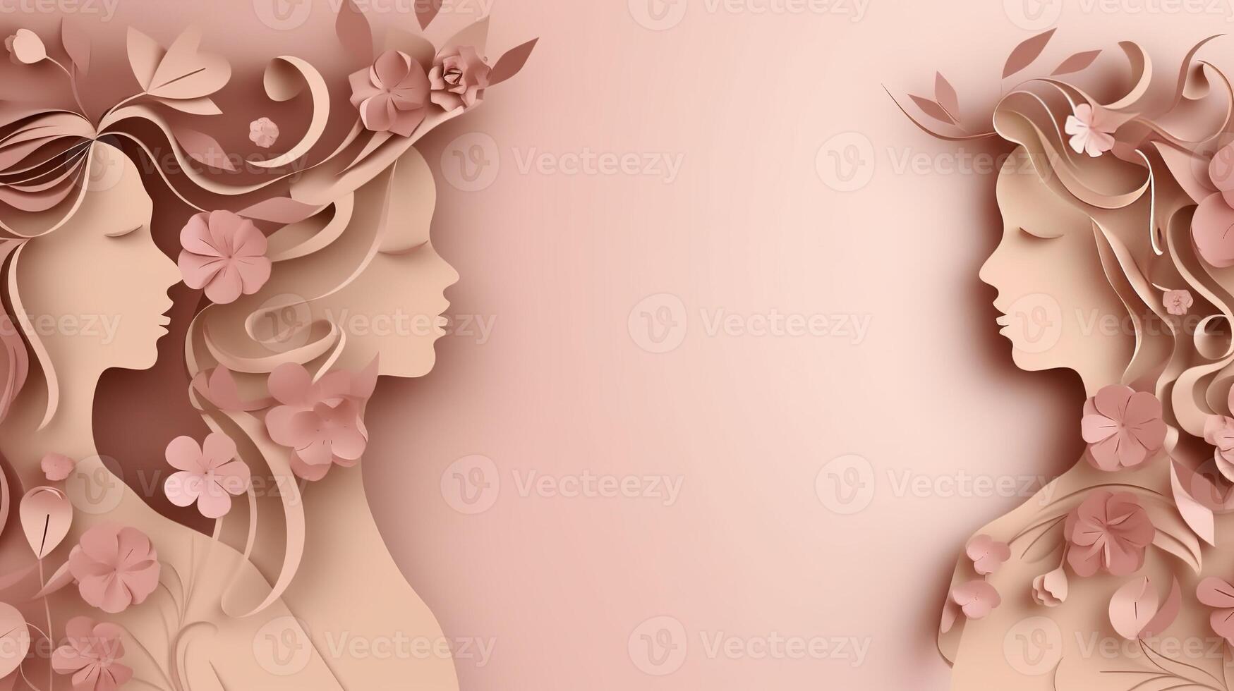 Paper craftsmanship , Cheerful women's day 8 walk with ladies of keeping chart of make , women's day specials offer deal wording depended. photo