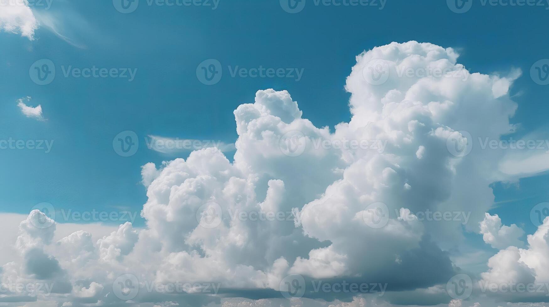 Blue sky with particular clouds. See over the clouds.summer blue sky cloud incline light white foundation. photo