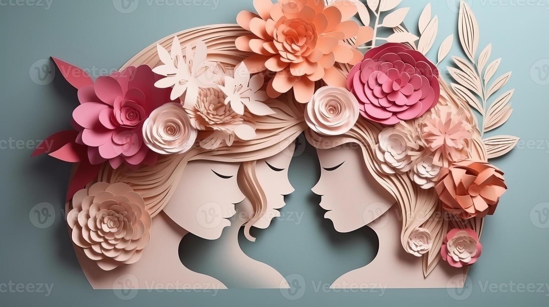 Paper craftsmanship , Cheerful women's day 8 walk with women of keeping chart of make , women's day specials offer bargain wording depended. photo