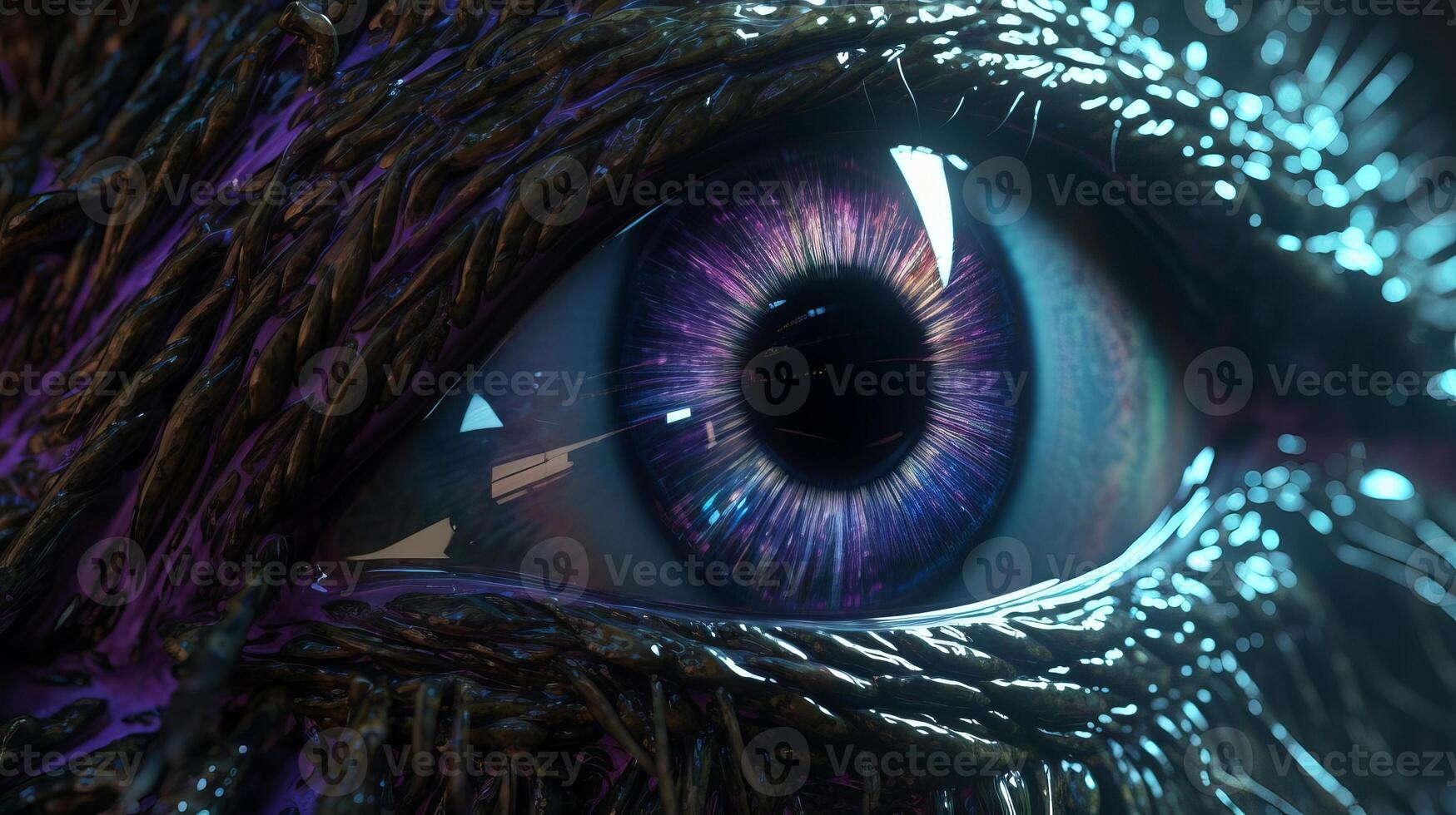 Exceptional close - eye, spaceship zone, untouchable couture organize,. photo