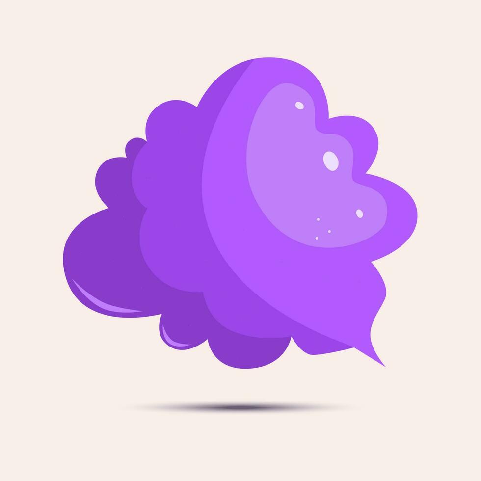 Cartoon speech bubble icon, isolated on a beige background. Emty text cloud for social media, comments or dialoges. Thought balloon illustration. vector