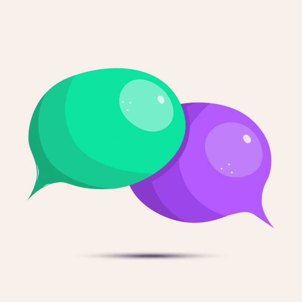 Cartoon speech bubble icon, isolated on a beige background. Emty text cloud for social media, comments or dialoges. Thought balloon illustration. vector