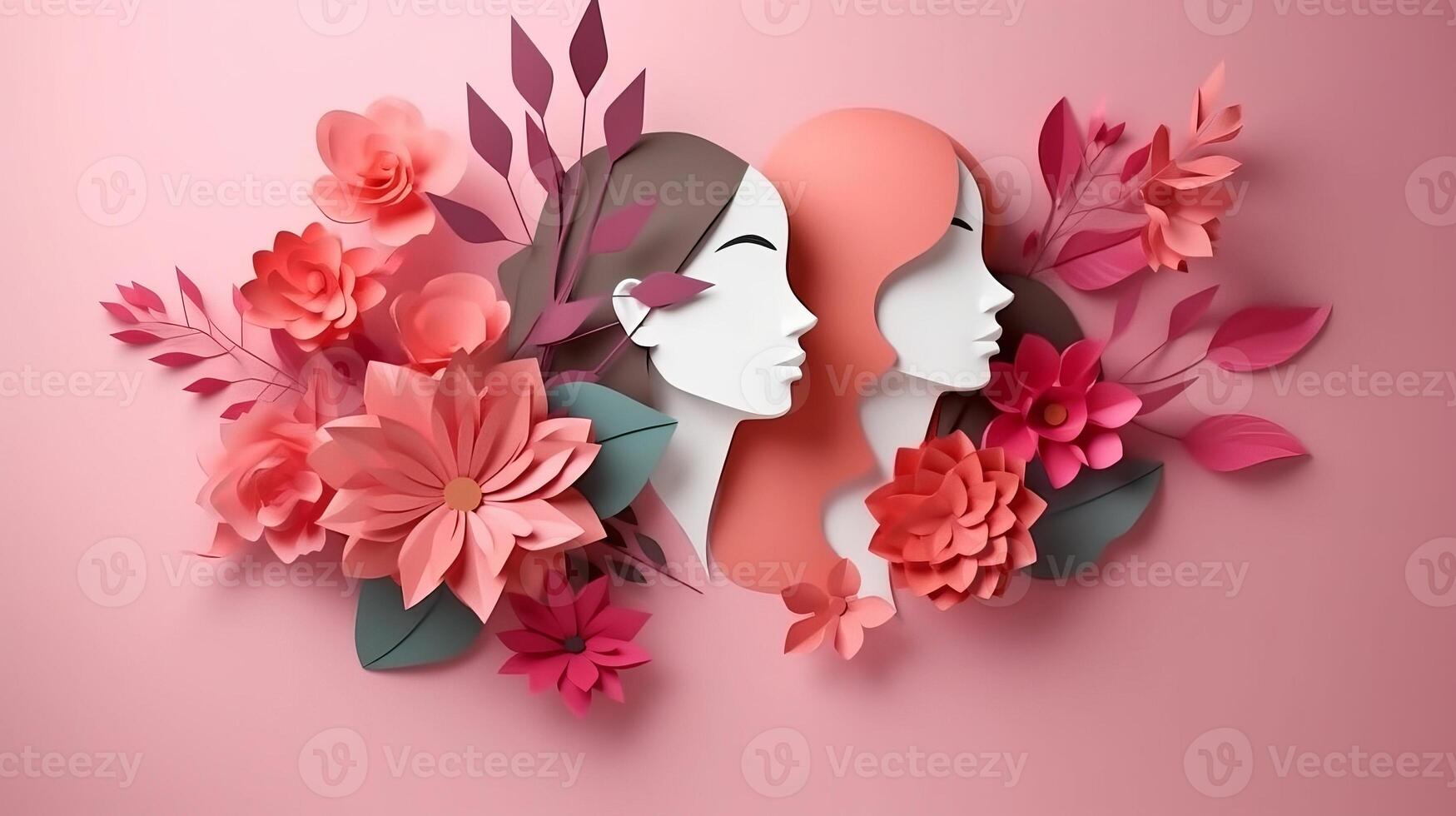 Paper craftsmanship , Cheerful women's day 8 walk with women of keeping chart of make , women's day specials offer bargain wording depended. photo