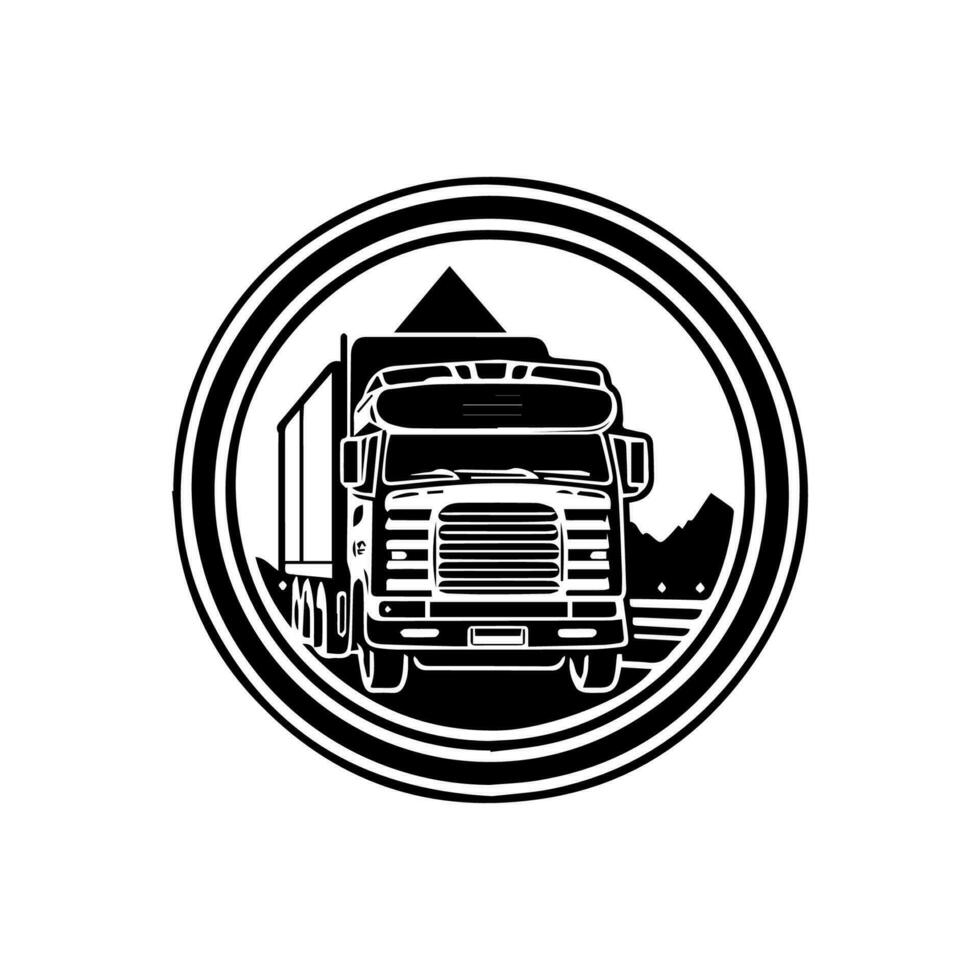 Transportation van logo design captures the spirit of movement and progress, perfect for logistics and transportation-related brands. vector