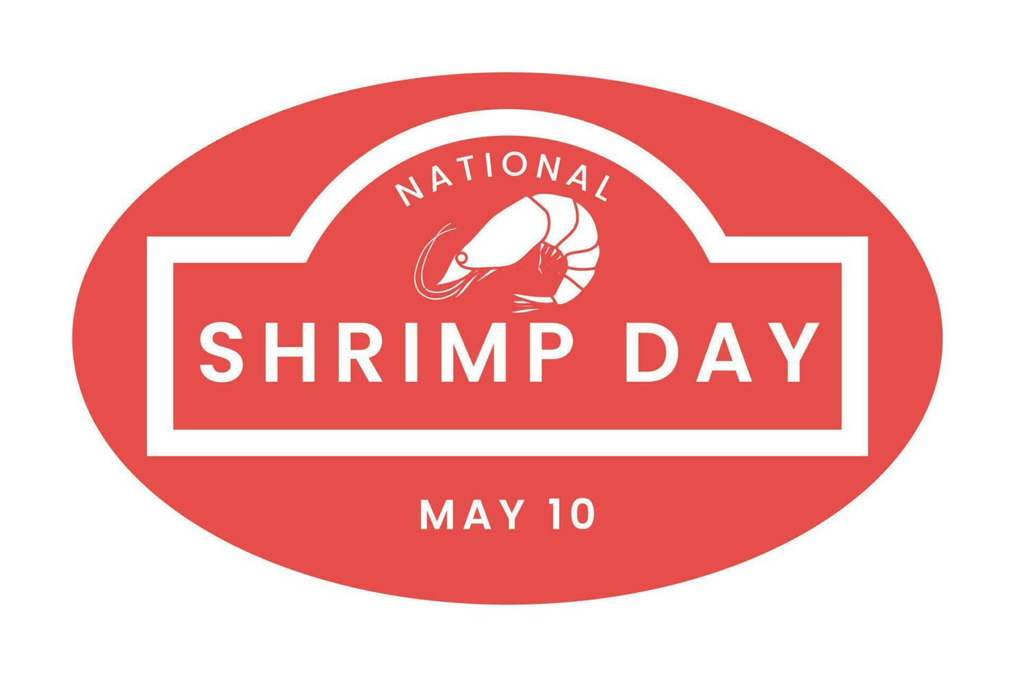 National shrimp day on may 10. Shrimp dayrubber stamp on white