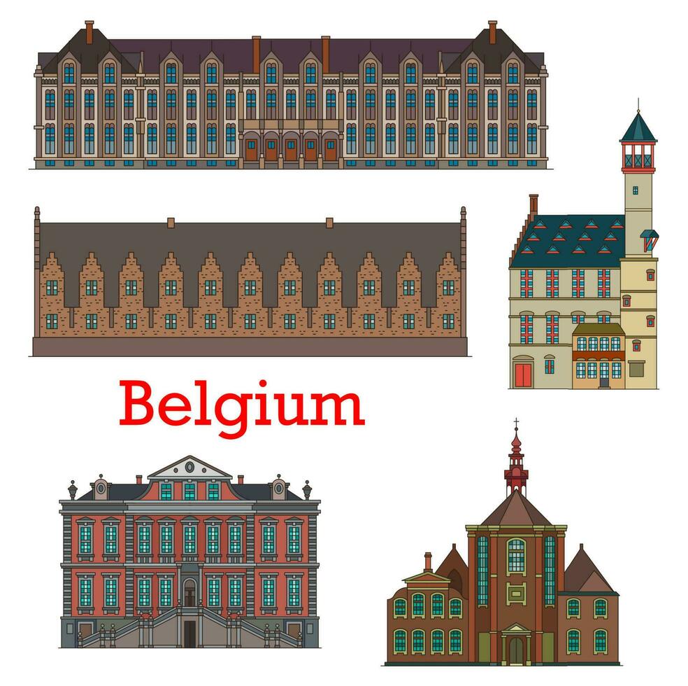 Belgium landmarks and architecture, Belgian Liege vector