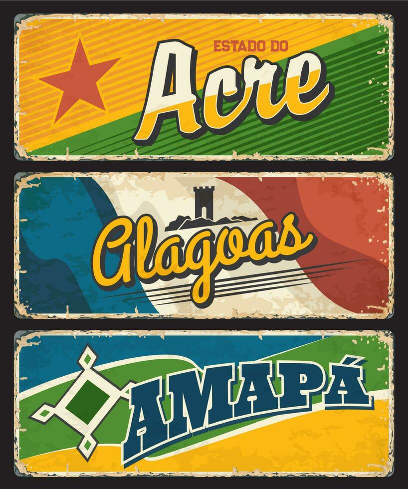 Brazil Acre, Clagoas, Amapa states vector