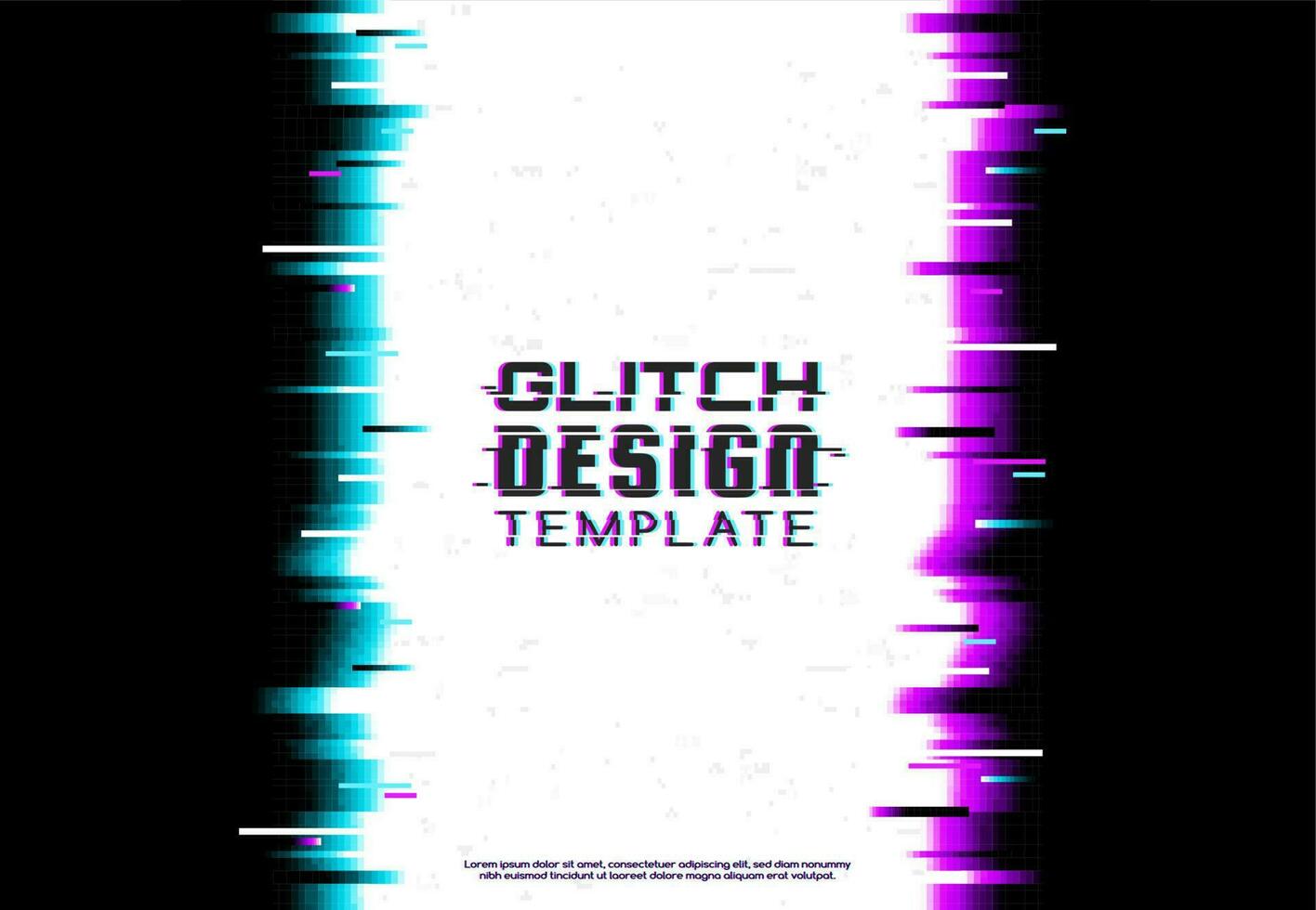 Screen glitch, pixels noise design template vector