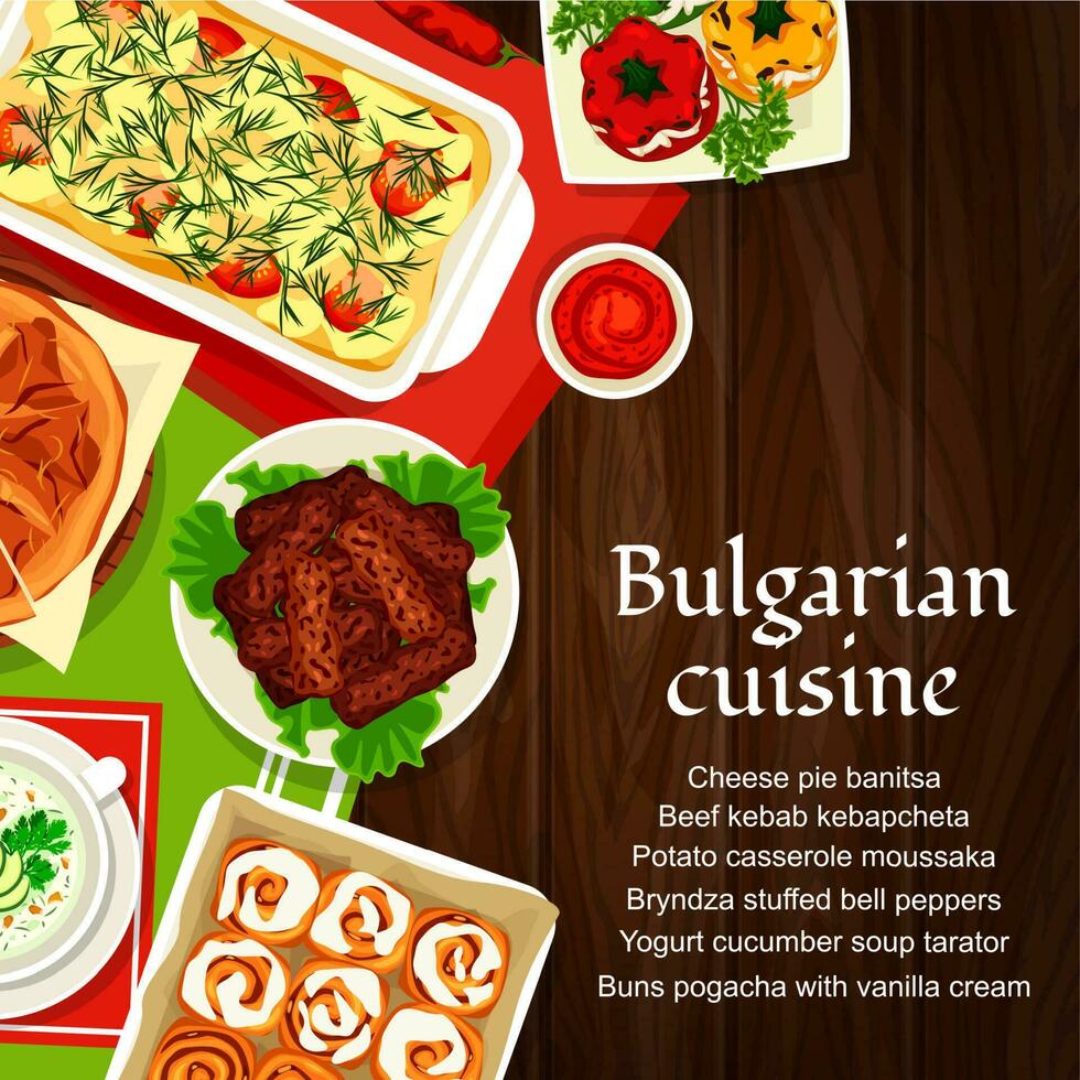 búlgaro cocina vector Bulgaria comidas póster