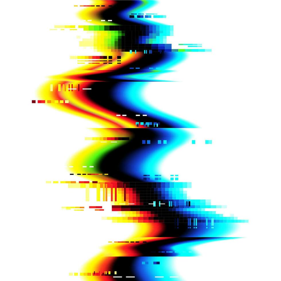 Screen glitch, distorted signal wave background 23591499 Vector Art at