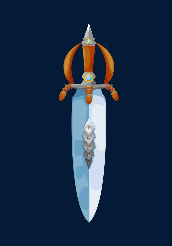 Magical broadsword, fantasy short sword or knife vector