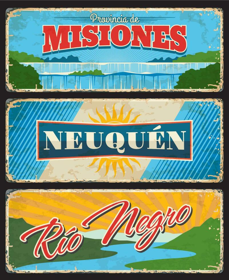Misiones, Neuquen, Rio Negro, Argentine provinces vector